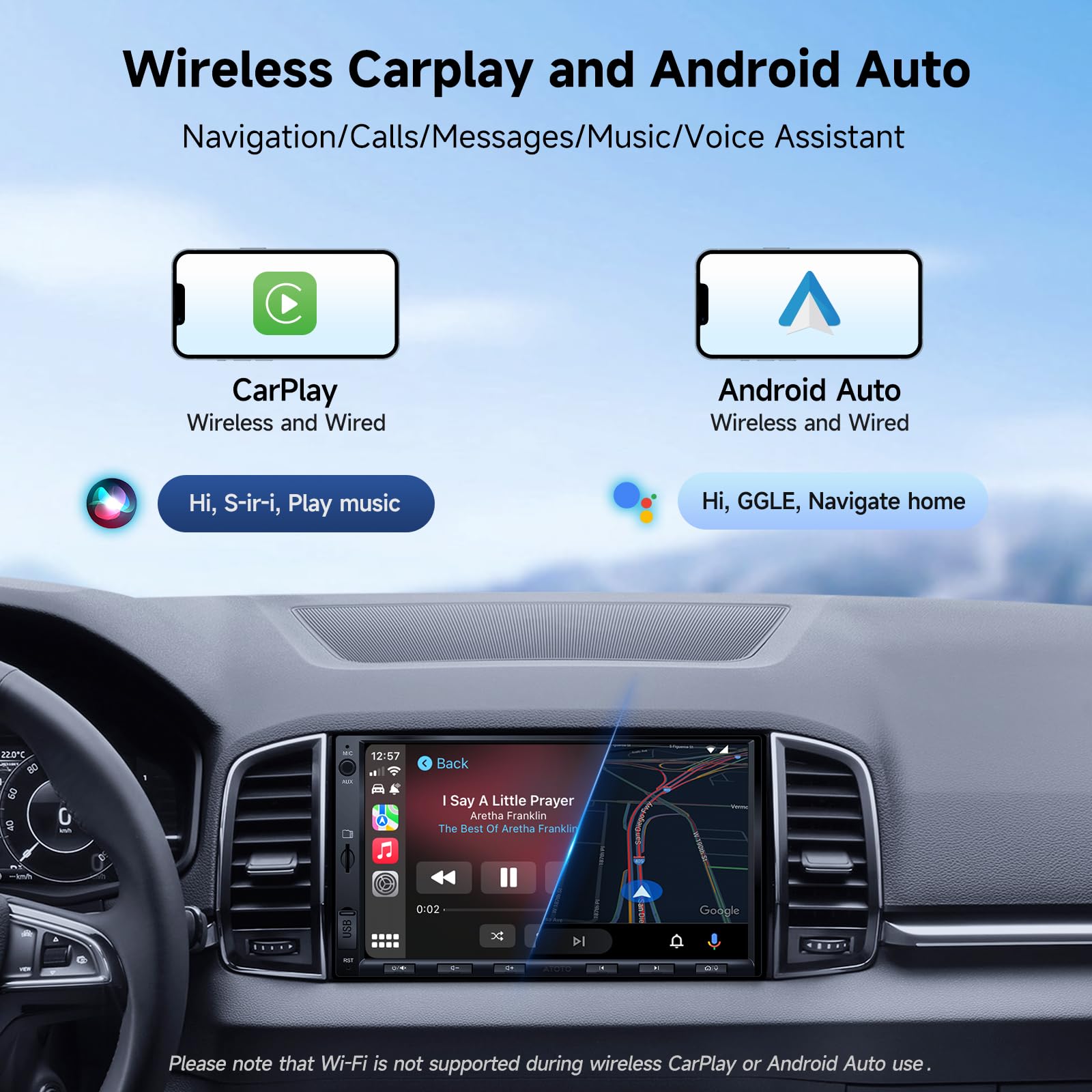 Amazon.co.jp: ATOTOZONE Android 2DIN ディスプレイオーディオ、7